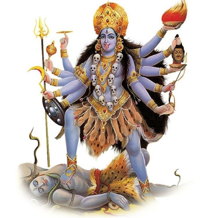 Sri Bhadrakali, fierce eight-armed form of the Mother Goddess